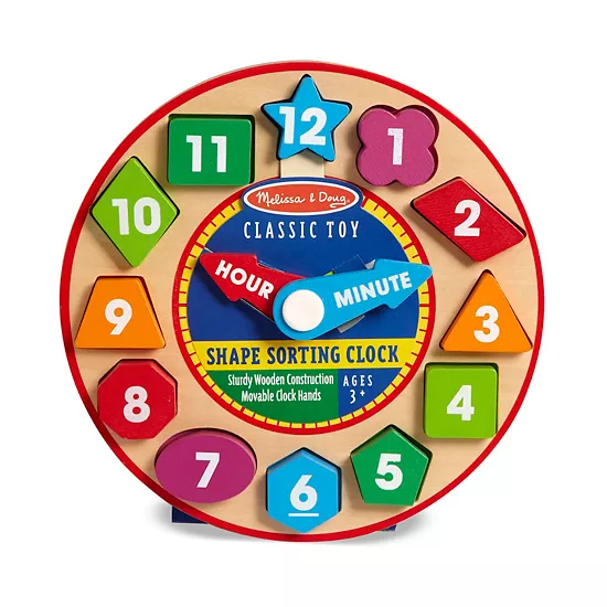 Melissa & Doug Wood Shape Sorting Clock 4 Melissa & Doug Wood Shape Sorting Clock - Image 4
