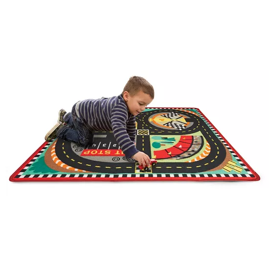 Melissa & Doug Round The Speedway Race Track Rug & Car Set 2 Melissa & Doug Round The Speedway Race Track Rug & Car Set - Image 2
