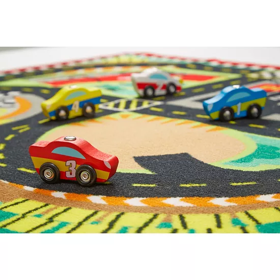 Melissa & Doug Round The Speedway Race Track Rug & Car Set 5 Melissa & Doug Round The Speedway Race Track Rug & Car Set - Image 5
