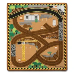 Melissa & Doug Round The Site Construction Truck Rug Play Set