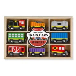 Melissa & Doug Wooden Train Cars Set