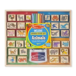Melissa & Doug Deluxe Animals Wooden Stamp Set