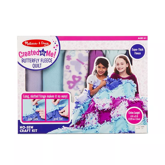 Melissa & Doug Created By Me! Butterfly Fleece Quilt No-Sew Craft Kit 1 Melissa & Doug Created By Me! Butterfly Fleece Quilt No-Sew Craft Kit