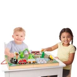 Boys Girls MELISSA&DOUG Melissa & Doug 17-Piece Wooden Take-Along Tabletop Railroad, 3 Trains, Truck, Play Pieces, Bridge 15 Boys Girls MELISSA&DOUG Melissa & Doug 17-Piece Wooden Take-Along Tabletop Railroad, 3 Trains, Truck, Play Pieces, Bridge -Melissa & Doug Shop 3581337 ALT2