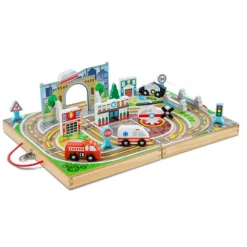 Melissa & Doug 18-Piece Wooden Take-Along Tabletop - Town