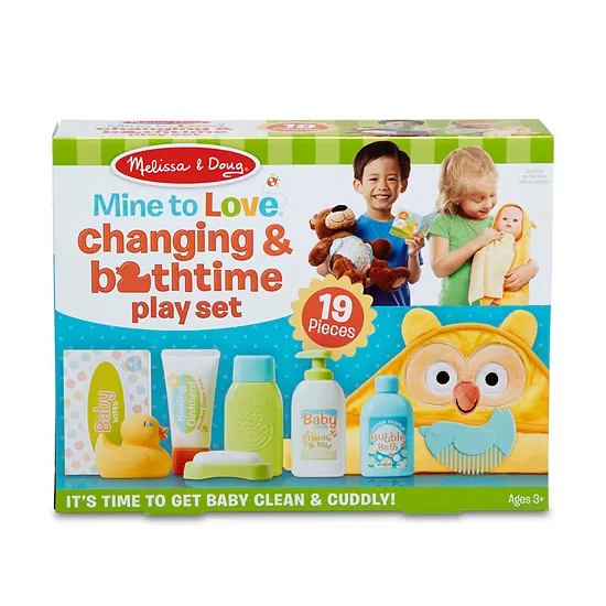 Melissa & Doug Mine To Love 19-Piece Changing & Bathtime Play Set For Dolls 2 Melissa & Doug Mine To Love 19-Piece Changing & Bathtime Play Set For Dolls - Image 2