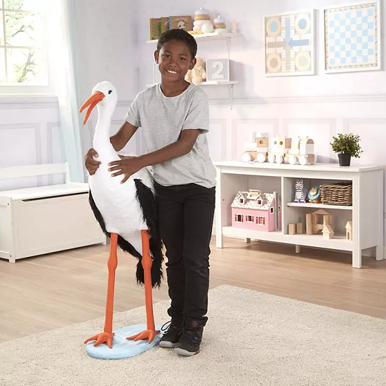 Melissa & Doug Giant Lifelike Plush Stork 2 Melissa & Doug Giant Lifelike Plush Stork - Image 2
