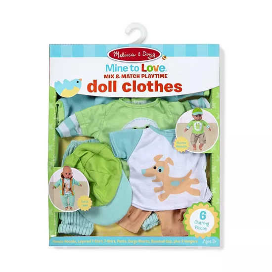Melissa & Doug Mine To Love Mix & Match 6-Piece Playtime Doll Clothes For 12"-18" Unisex Dolls 1 Melissa & Doug Mine To Love Mix & Match 6-Piece Playtime Doll Clothes For 12"-18" Unisex Dolls
