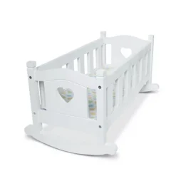 Melissa & Doug Mine To Love Wooden Play Cradle For Dolls, Stuffed Animals - White
