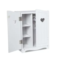 Melissa & Doug Mine To Love Wooden Play Armoire Closet For Dolls, Stuffed Animals - White -Melissa & Doug Shop 4218102 ALT98