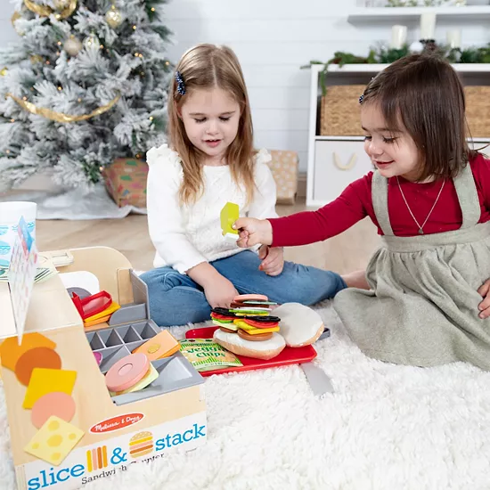 Melissa & Doug Wooden Slice & Stack Sandwich Counter With Deli Slicer-- 56-Piece Pretend Play Food Pieces 6 Melissa & Doug Wooden Slice & Stack Sandwich Counter With Deli Slicer-- 56-Piece Pretend Play Food Pieces - Image 6