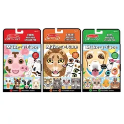 Melissa & Doug 3-Pack Make-a-Face Reusable Sticker Pad Set