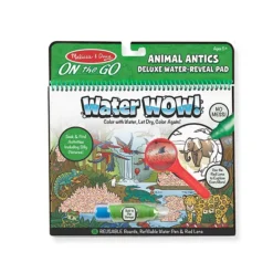 Melissa & Doug On The Go Water Wow! Reusable Water-Reveal Deluxe Activity Pad--Animal Antics