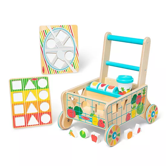Melissa & Doug Wooden Shape Sorting Grocery Cart 1 Melissa & Doug Wooden Shape Sorting Grocery Cart