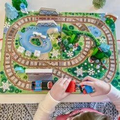 Boys Girls MELISSA&DOUG Melissa & Doug 17-Piece Wooden Take-Along Tabletop Railroad, 3 Trains, Truck, Play Pieces, Bridge 18 Boys Girls MELISSA&DOUG Melissa & Doug 17-Piece Wooden Take-Along Tabletop Railroad, 3 Trains, Truck, Play Pieces, Bridge -Melissa & Doug Shop 620 152