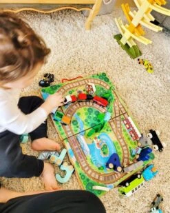 Boys Girls MELISSA&DOUG Melissa & Doug 17-Piece Wooden Take-Along Tabletop Railroad, 3 Trains, Truck, Play Pieces, Bridge 20 Boys Girls MELISSA&DOUG Melissa & Doug 17-Piece Wooden Take-Along Tabletop Railroad, 3 Trains, Truck, Play Pieces, Bridge -Melissa & Doug Shop 620 154