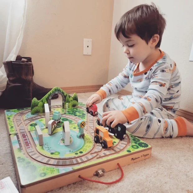 Boys Girls MELISSA&DOUG Melissa & Doug 17-Piece Wooden Take-Along Tabletop Railroad, 3 Trains, Truck, Play Pieces, Bridge 10 Boys Girls MELISSA&DOUG Melissa & Doug 17-Piece Wooden Take-Along Tabletop Railroad, 3 Trains, Truck, Play Pieces, Bridge - Image 10