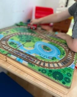 Boys Girls MELISSA&DOUG Melissa & Doug 17-Piece Wooden Take-Along Tabletop Railroad, 3 Trains, Truck, Play Pieces, Bridge 24 Boys Girls MELISSA&DOUG Melissa & Doug 17-Piece Wooden Take-Along Tabletop Railroad, 3 Trains, Truck, Play Pieces, Bridge -Melissa & Doug Shop 620 158