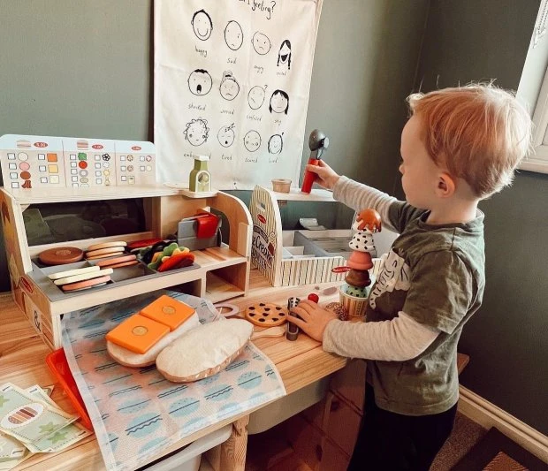 Melissa & Doug Wooden Slice & Stack Sandwich Counter With Deli Slicer-- 56-Piece Pretend Play Food Pieces 14 Melissa & Doug Wooden Slice & Stack Sandwich Counter With Deli Slicer-- 56-Piece Pretend Play Food Pieces - Image 14