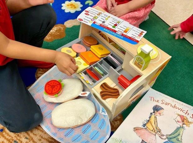 Melissa & Doug Wooden Slice & Stack Sandwich Counter With Deli Slicer-- 56-Piece Pretend Play Food Pieces 16 Melissa & Doug Wooden Slice & Stack Sandwich Counter With Deli Slicer-- 56-Piece Pretend Play Food Pieces - Image 16