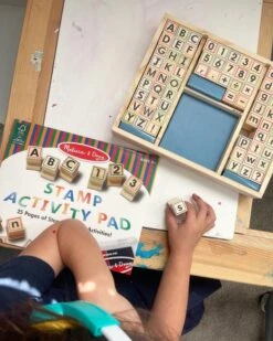 Melissa & Doug Deluxe Letters And Numbers Wooden Stamp Set ABCs 123s With Activity Book, 4-Color Stamp Pad 14 Melissa & Doug Deluxe Letters And Numbers Wooden Stamp Set ABCs 123s With Activity Book, 4-Color Stamp Pad -Melissa & Doug Shop 620 87