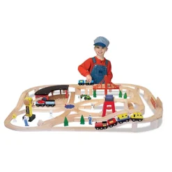 Melissa & Doug Deluxe 130-Piece Wooden Railway Train Set -Melissa & Doug Shop 6706354 ALT3