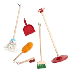 Melissa & Doug Dust! Sweep! Mop! 6-Piece Pretend Play Cleaning Set