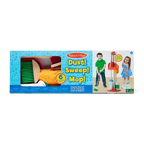 Melissa & Doug Dust! Sweep! Mop! 6-Piece Pretend Play Cleaning Set 2 Melissa & Doug Dust! Sweep! Mop! 6-Piece Pretend Play Cleaning Set - Image 2