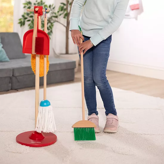 Melissa & Doug Dust! Sweep! Mop! 6-Piece Pretend Play Cleaning Set 12 Melissa & Doug Dust! Sweep! Mop! 6-Piece Pretend Play Cleaning Set - Image 12