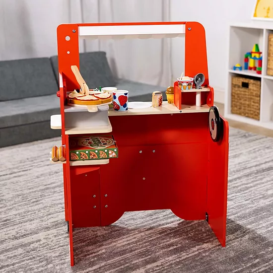 Melissa & Doug Wooden Pizza Food Truck Activity Center With Play Food 8 Melissa & Doug Wooden Pizza Food Truck Activity Center With Play Food - Image 8