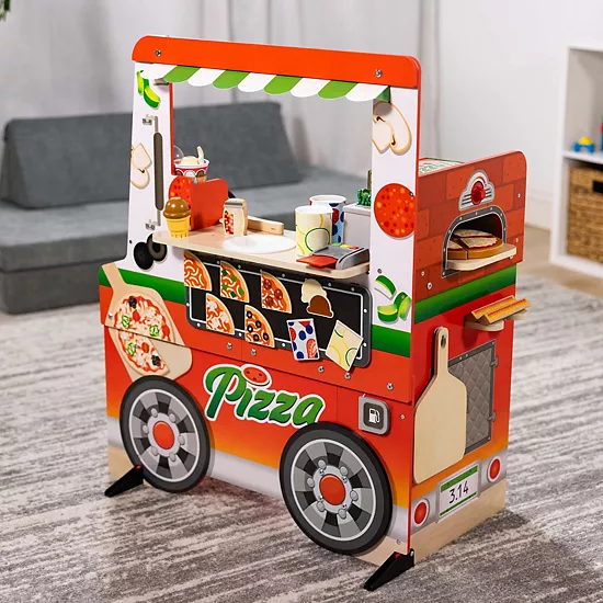Melissa & Doug Wooden Pizza Food Truck Activity Center With Play Food 12 Melissa & Doug Wooden Pizza Food Truck Activity Center With Play Food - Image 12