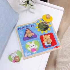 Melissa & Doug Ms. Rachel™ Wooden Peek-a-Boo Jumbo Peg Puzzle -Melissa & Doug Shop 7152571 ALT10