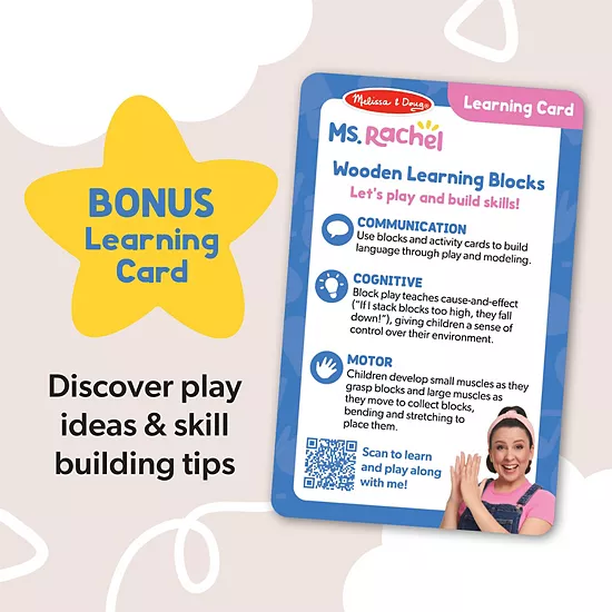 Melissa & Doug Ms. Rachel Wooden Learning Blocks And Activity Cards Playset 12 Melissa & Doug Ms. Rachel Wooden Learning Blocks And Activity Cards Playset - Image 12