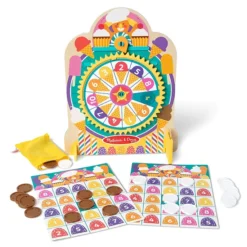 Melissa & Doug Fun At The Fair! Wooden Double-Sided Roulette & Plinko Games