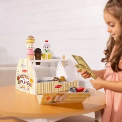 Melissa & Doug Wooden Scoop-and-Serve Ice Cream Counter 28-Piece Play Set -Melissa & Doug Shop 7553718 CC ALT10