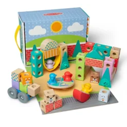 Melissa & Doug Blockables Town Snap And Play Connectable Building Blocks Set
