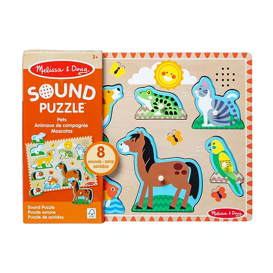 Melissa & Doug Pets Sound Puzzle - Wooden Peg Puzzle With Sound Effects (8 Pcs) 1 Melissa & Doug Pets Sound Puzzle - Wooden Peg Puzzle With Sound Effects (8 Pcs)