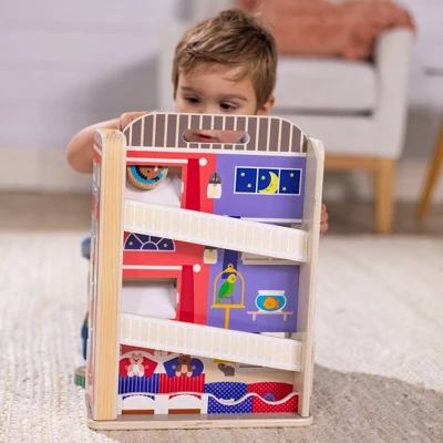 Melissa & Doug GO Tots Wooden Town House Tumble With 3 Disks 5 Melissa & Doug GO Tots Wooden Town House Tumble With 3 Disks - Image 5