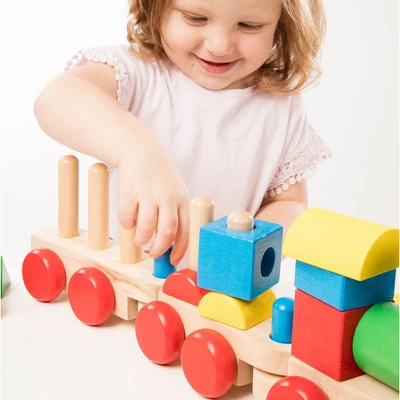 Melissa & Doug Stacking Train - Classic Wooden Toddler Toy (18pc) 5 Melissa & Doug Stacking Train - Classic Wooden Toddler Toy (18pc) - Image 5