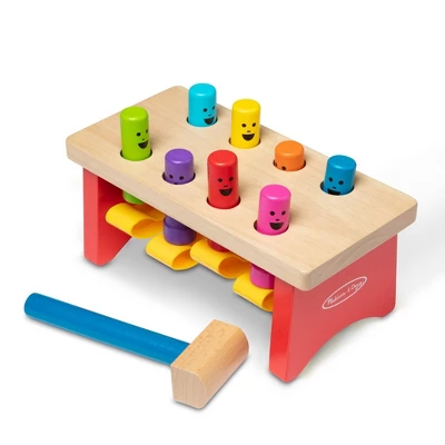 Melissa & Doug Deluxe Pounding Bench Wooden Toy With Mallet 4 Melissa & Doug Deluxe Pounding Bench Wooden Toy With Mallet - Image 4