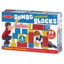 Melissa & Doug Extra-Thick Cardboard Building Blocks - 24 Blocks In 3 Sizes