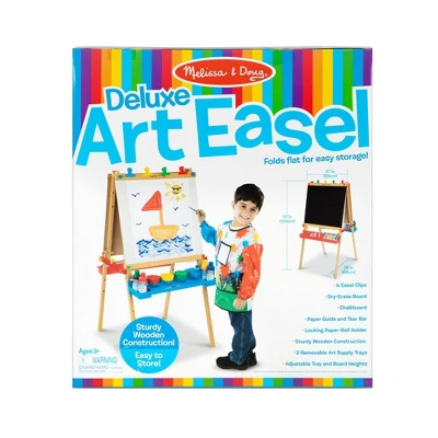 Melissa & Doug Deluxe Standing Art Easel - Dry-Erase Board, Chalkboard, Paper Roller 2 Melissa & Doug Deluxe Standing Art Easel - Dry-Erase Board, Chalkboard, Paper Roller - Image 2