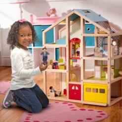 Melissa & Doug Hi-Rise Wooden Dollhouse With Furniture, Garage And Working Elevator -Melissa & Doug Shop GUEST 7a0d0362 ba92 4fea 8d7d cedafeea745f