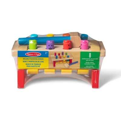 Melissa & Doug Deluxe Pounding Bench Wooden Toy With Mallet 2 Melissa & Doug Deluxe Pounding Bench Wooden Toy With Mallet - Image 2