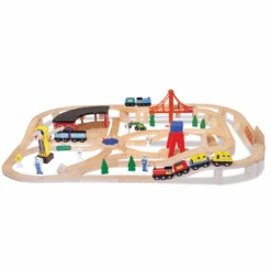 Melissa & Doug Melissa And Doug Large Wooden Railway Set